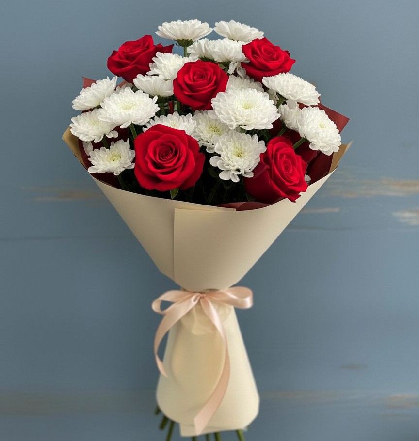 Букет цветов из: Розы и Хризантемы в Ставрополе