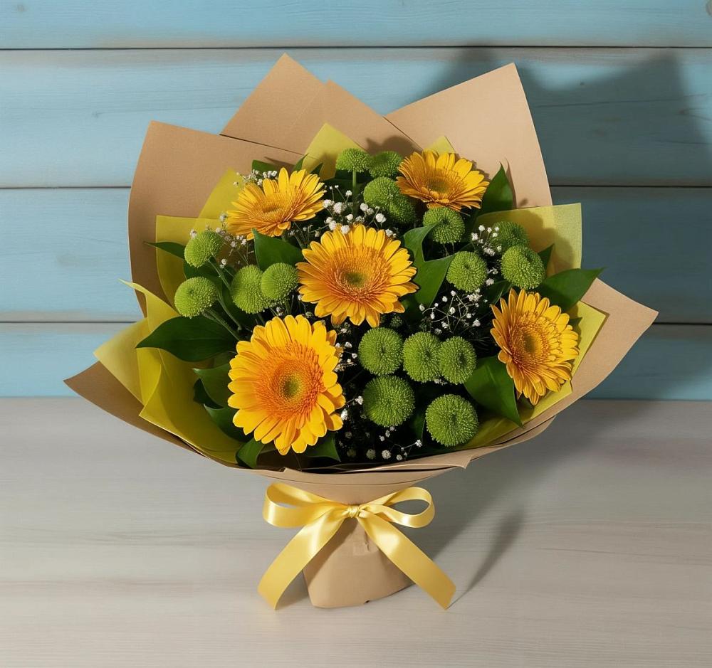 Букет цветов из: Герберы и Хризантемы в Ставрополе