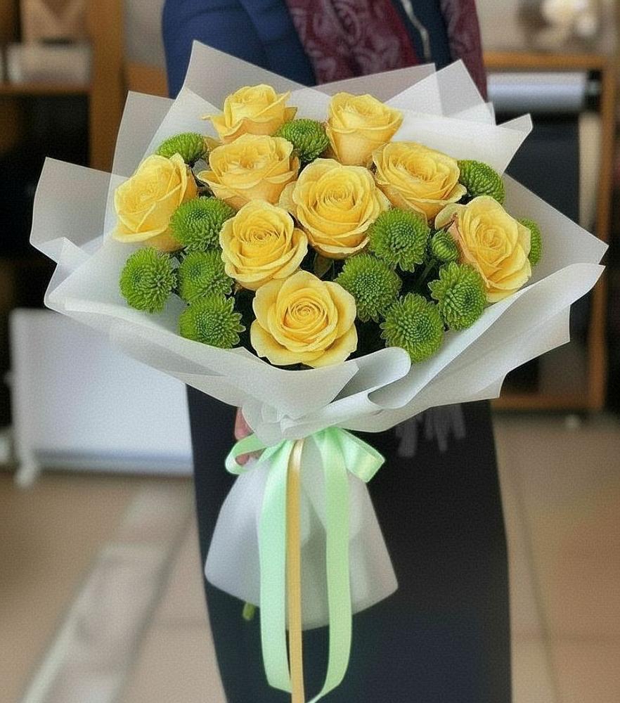 Букет цветов из: Хризантемы и Розы в Ставрополе