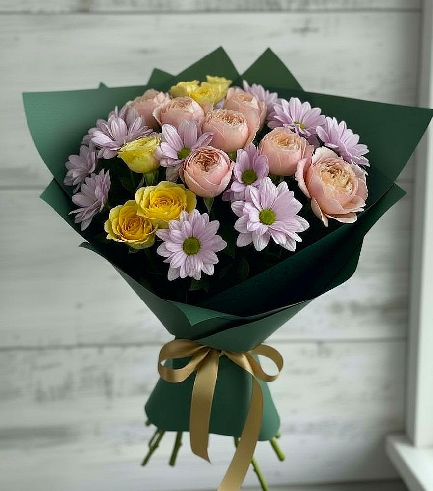 Букет цветов из: Хризантемы и Розы в Ставрополе