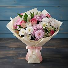 Букет цветов из:  Хризантемы, Альстромерии и Розы в Ставрополе