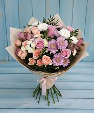 Букет цветов из:  Хризантемы, Розы и Альстромерии #REPLACE_PRED# Ставрополе